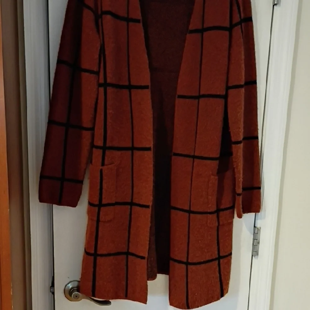 Fortune & Ivy Rust Sweater Coatigan, L - Picture 3 of 7